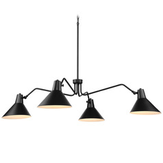 Progress Lighting Trimble Matte Black & White Chandelier