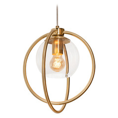 Afx Lighting Jamie Satin Brass Pendant Light with Globe Shade