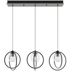 Afx Lighting Jamie Black Multi-Light Pendant with Globe Shade