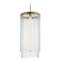 Maxim Lighting Jolie Natural Aged Brass LED Pendant Light with Cylindrical Shade