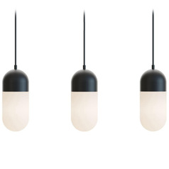 Afx Lighting Irvine Black LED Multi-Light Pendant with Oblong Shade
