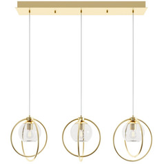 Afx Lighting Jamie Satin Brass Multi-Light Pendant with Globe Shade