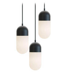 Afx Lighting Irvine Black LED Multi-Light Pendant with Oblong Shade