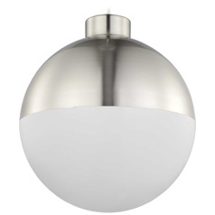 Progress Lighting Globe LED Brushed Nickel LED Pendant Light with Globe Shade