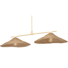 Troy Lighting Valier Vintage Gold Leaf Island Light with Coolie Shade