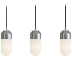 Afx Lighting Irvine Satin Nickel LED Multi-Light Pendant with Oblong Shade