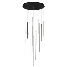 Kuzco Lighting Chute Black LED Multi-Light Pendant with Cylindrical Shade