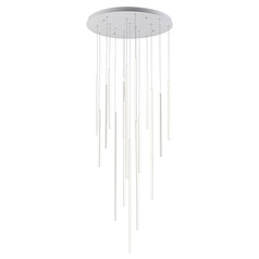 Kuzco Lighting Chute White LED Multi-Light Pendant with Cylindrical Shade