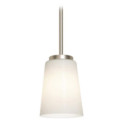 Afx Lighting Joanna Satin Nickel Mini-Pendant Light with Conical Shade