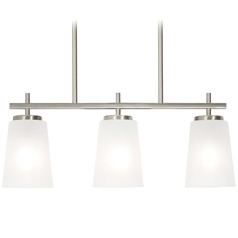 Afx Lighting Joanna Satin Nickel Island Light with Conical Shade