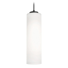 Afx Lighting Leo Black Mini-Pendant Light with Cylindrical Shade