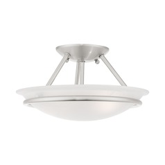 Livex Lighting Newburgh Brushed Nickel Semi-Flushmount Light