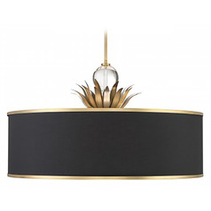 Minka Lavery Caprio Brushed Brass Pendant Light with Drum Shade