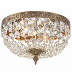 Crystorama Lighting Ceiling Mount Olde Brass Flushmount Light