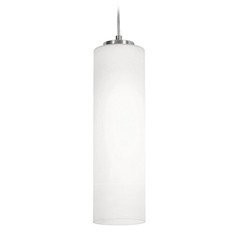 Afx Lighting Leo Satin Nickel Mini-Pendant Light with Cylindrical Shade