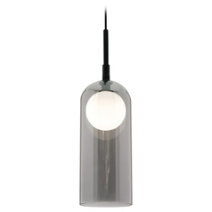 Afx Lighting Kiran Black LED Mini-Pendant Light with Bowl / Dome Shade