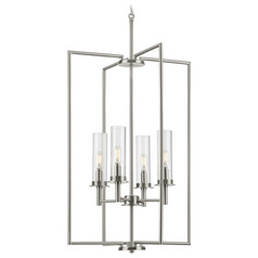 Progress Lighting Kellwyn Brushed Nickel Pendant Light with Cylindrical Shade
