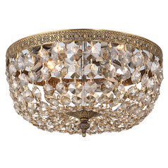 Crystorama Lighting Ceiling Mount Olde Brass Flushmount Light