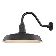Black Gooseneck Barn Light with 18