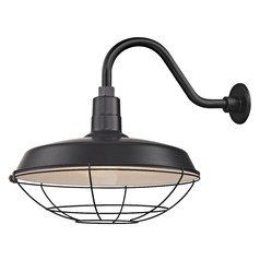 Black Gooseneck Barn Light with 18