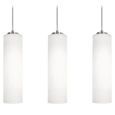 Afx Lighting Leo Satin Nickel Multi-Light Pendant with Cylindrical Shade