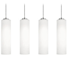 Afx Lighting Leo Satin Nickel Multi-Light Pendant with Cylindrical Shade