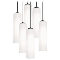 Afx Lighting Leo Black Multi-Light Pendant with Cylindrical Shade