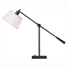 Robert Abbey Lighting Real Simple Gunmetal Powder Table Lamp with Drum Shade