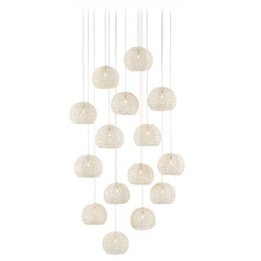Currey and Company Piero Silver Multi-Light Pendant with Bowl / Dome Shade