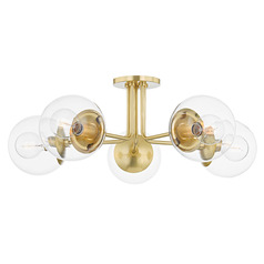 Mitzi Kyla Aged Brass 5-Light Semi-Flush Mount