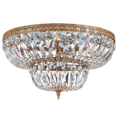Crystorama Lighting Ceiling Mount Olde Brass Flushmount Light