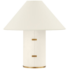 Troy Lighting Bond Patina Brass & Parchment-Wrapped Table Lamp with Empire Shade