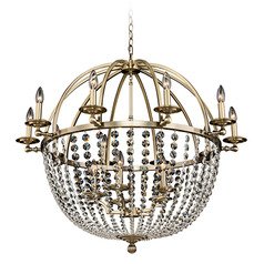 Allegri Crystal Pendolo Brushed Champagne Gold Chandelier
