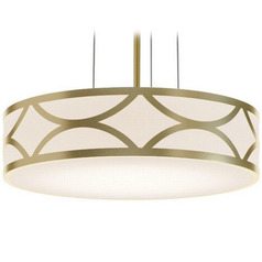 Afx Lighting Lake Gold Pendant Light with Drum Shade