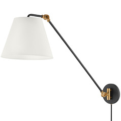 Troy Lighting Colin King Navin Patina Brass & Textured Black Swing Arm Lamp