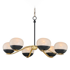 Maxim Lighting Lucerne Black and Natural Aged Brass Chandelier