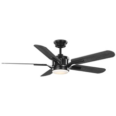 Progress Lighting Claret Matte Black LED Ceiling Fan with Light