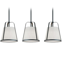 Afx Lighting Lizzette Black Multi-Light Pendant with Empire Shade