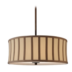 Modern Drum Pendant Light with White Shade in Satin Nickel Finish | DCL ...