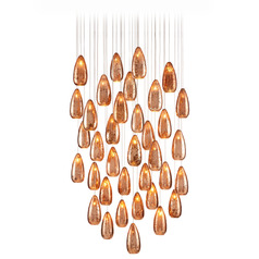 Currey and Company Rame Silver Multi-Light Pendant with Teardrop Shade