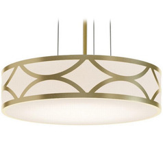 Afx Lighting Lake Gold LED Pendant Light with Drum Shade