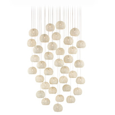 Currey and Company Piero Silver Multi-Light Pendant with Bowl / Dome Shade