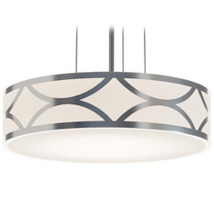 Afx Lighting Lake Painted Nickel LED Pendant Light with Drum Shade