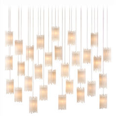 Currey and Company Escenia Silver Multi-Light Pendant with Cylindrical Shade