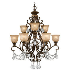 Crystorama Lighting Norwalk Bronze Umber Crystal Chandelier