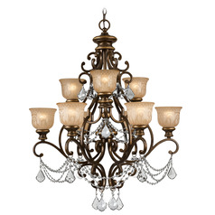 Crystorama Lighting Norwalk Bronze Umber Crystal Chandelier