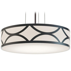 Afx Lighting Lake Black Pendant Light with Drum Shade