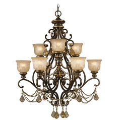 Crystorama Lighting Norwalk Bronze Umber Crystal Chandelier