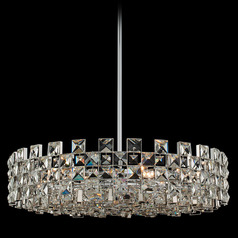Allegri Crystal Piazze Polished Chrome Pendant Light with Drum Shade