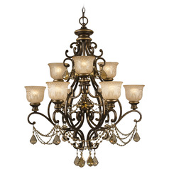 Crystorama Lighting Norwalk Bronze Umber Crystal Chandelier